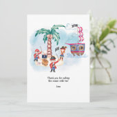 海賊の宝探し地図 子供の誕生日 サンキューカード (スタンド正面)