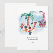 海賊の宝探し地図 子供の誕生日 サンキューカード (正面/裏面)