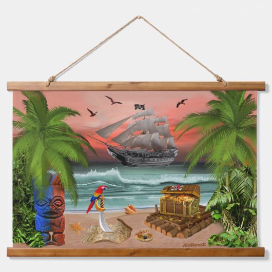 海賊の宝探し 吊り下げ型タペストリー (正面)