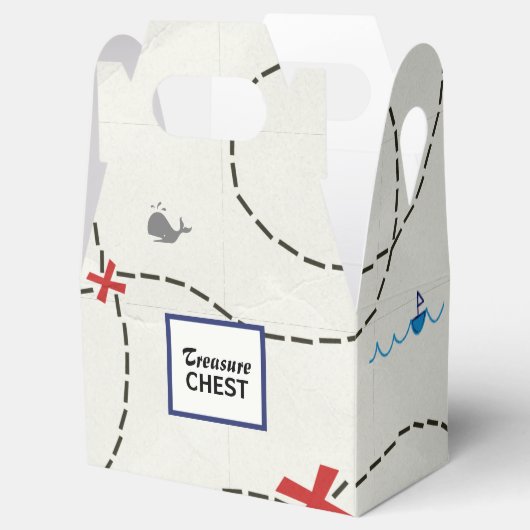海賊の宝物マップ船ホエーパーソナライズされたルパーティー フェイバーボックス (オープン)