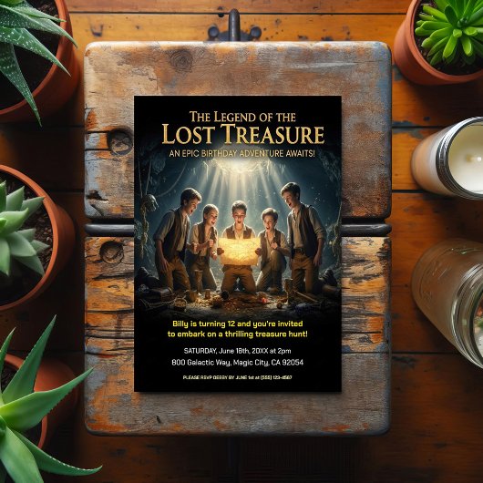 海賊の宝物誕生日パーティー ポストカード