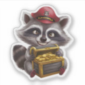 海賊の宝箱が入ったかわいい漫画 シール (正面)