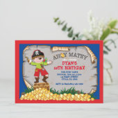 海賊の宝箱の誕生日パーティー招待状 招待状 (スタンド正面)