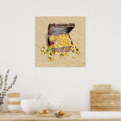 海賊の宝箱オンクリンクル紙 ポスター (キッチン)