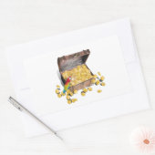 海賊の宝箱(背景色を追加) 長方形シール (封筒)