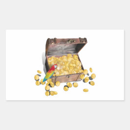 海賊の宝箱（背景色を追加） 長方形シール