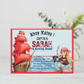 海賊の少女の誕生日パーティー招待船 招待状 (スタンド正面)