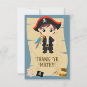 海賊の少年誕生日パーティー サンキューカード (正面)