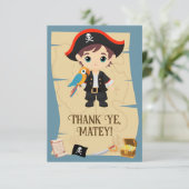 海賊の少年誕生日パーティー サンキューカード (スタンド正面)