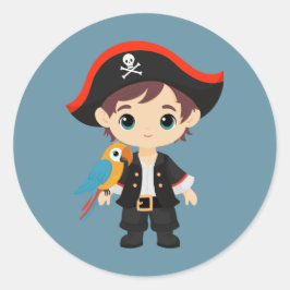 海賊の少年誕生日パーティー ラウンドシール