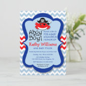 海賊の少年誕生！ - 海賊カニの男の子ベイビーシャワー 招待状 (スタンド正面)