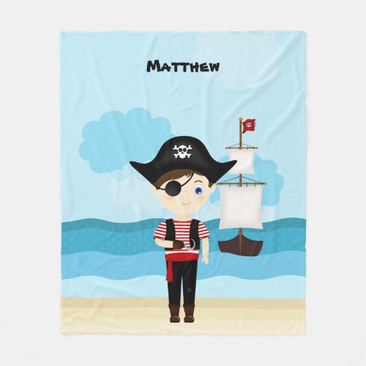 海賊の少年 フリースブランケット (正面)