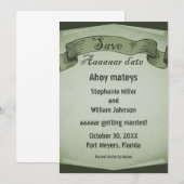 海賊の巻物 Save the Date 招待状（グリーン） 招待状 (正面/裏面)