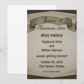 海賊の巻物 Save the Date 招待状 ブラウン (正面/裏面)