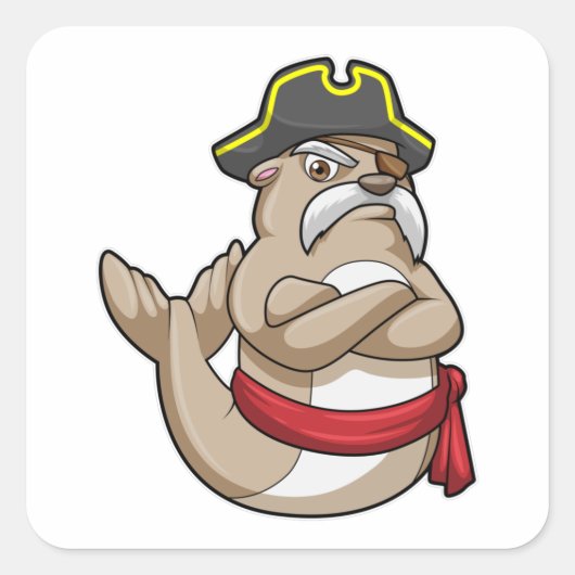 海賊の帽子をかぶった海賊としての封印 スクエアシール (正面)