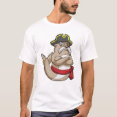 海賊の帽子をかぶった海賊としての封印 Tシャツ (正面)