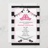 海賊の帽子+剣の誕生日パーティー招待状 – ピンク 招待状 (正面)