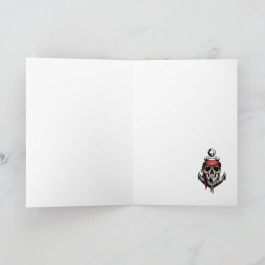 海賊の幽霊船の誕生日 カード (内部)