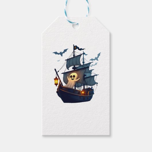 海賊の幽霊船 � スケアリー・ハロウィンTシャツ ギフトタグ (正面)