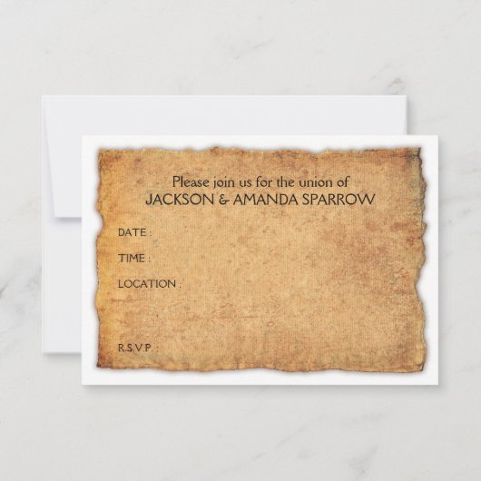 海賊の恋 招待状 (裏面)