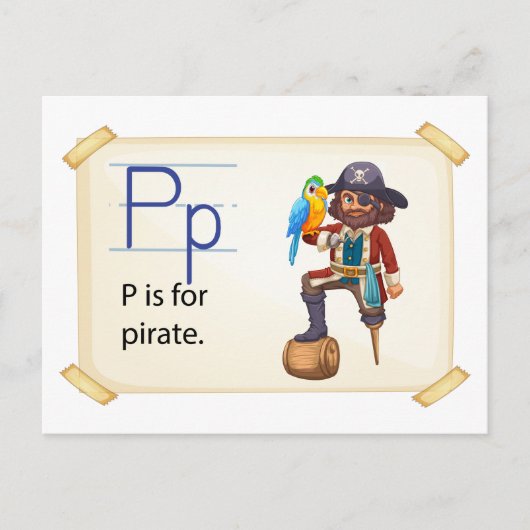 海賊の手紙P ポストカード (正面)