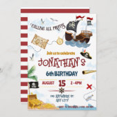 海賊の招待のインスタントダウンロード 招待状 (正面/裏面)