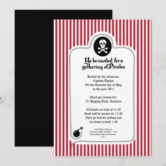 海賊の招待状 招待状 (正面/裏面)