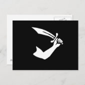 海賊の旗と剣のトーマス・テュー ポストカード (正面/裏面)