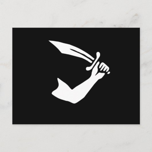 海賊の旗と剣のトーマス・テュー ポストカード (正面)