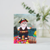 海賊の格好をした可愛い猫 ポストカード (スタンド正面)