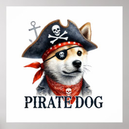 海賊の犬 – デジタルウォーターのカラーポスター ポスター