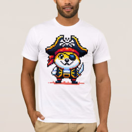 海賊の犬 – Pixel おもしろい Art Adventureデザイン Tシャツ
