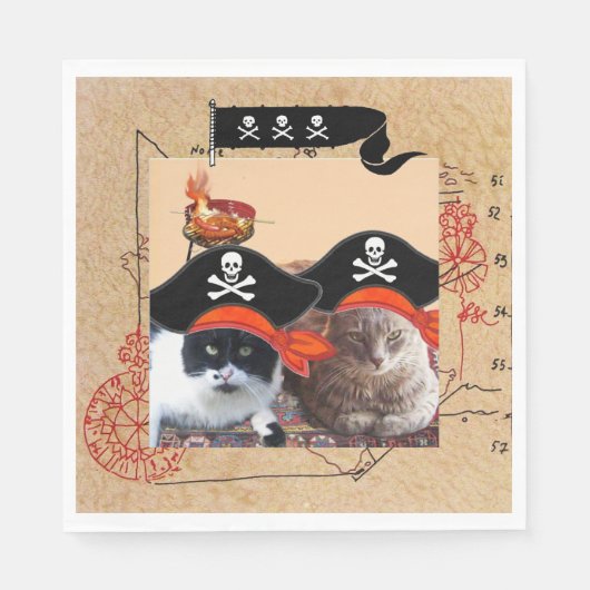 海賊の猫、海賊の日みたいな話 スタンダードランチョンナプキン (正面)