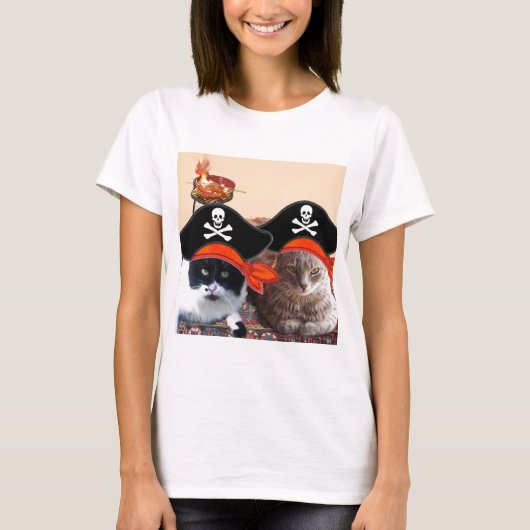 海賊の猫、海賊の日みたいな話 Tシャツ (正面)