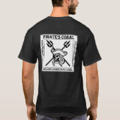 海賊の珊瑚メンズ黒のTシャツ Tシャツ (裏面)