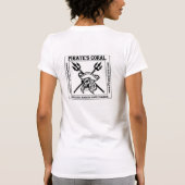 海賊の珊瑚レディース白のTシャツ Tシャツ (裏面)