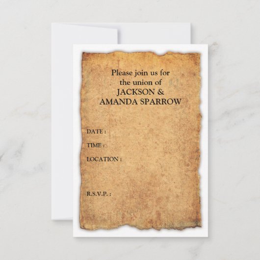 海賊の結婚式 招待状 (裏面)