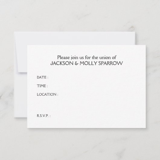 海賊の結婚式 招待状 (裏面)