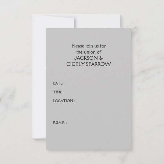 海賊の結婚許可証 招待状 (裏面)