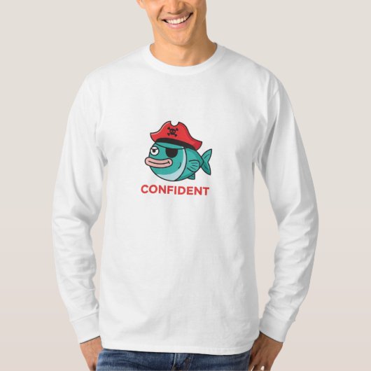 海賊の自信に満ちた魚 Tシャツ (正面)