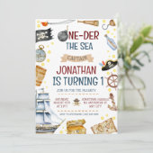 海賊の船のお誕生日パーティー1歳 招待状 (スタンド正面)