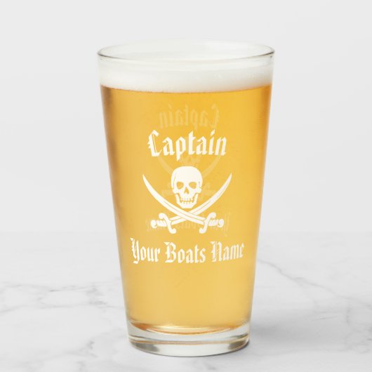 海賊の船長とボート名 タンブラーグラス (ドリンク正面)