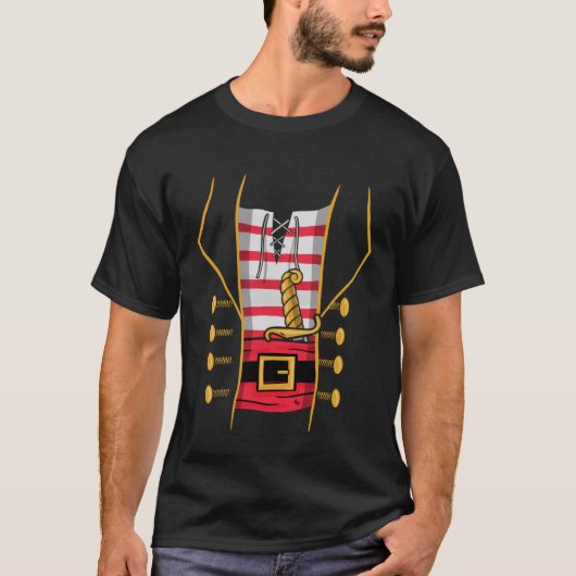 海賊の衣装ハロウィーンの男 Tシャツ (正面)