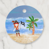 海賊の誕生日をテーマにしたパーティーの宝のオウム フェイバータグ (裏面)