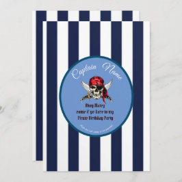 海賊の誕生日パーティーの少年 招待状
