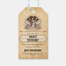海賊の誕生日パーティーの景品タグ「あのう、こちらへ」