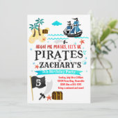海賊の誕生日パーティーへの招待パイレーツ 招待状 (スタンド正面)