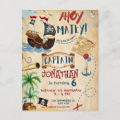 海賊の誕生日パーティーへようこそ少年たち ポストカード (正面)