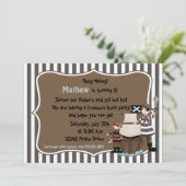 海賊の誕生日パーティー招待状 - ブラウン 招待状 (スタンド正面)