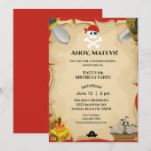 海賊の誕生日パーティー招待状 招待状 (正面/裏面)